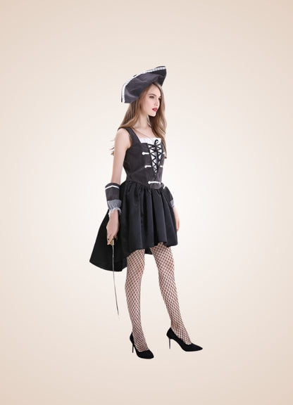 Black Steampunk Pirate Dress UK