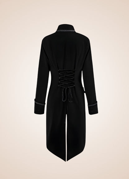 Black Steampunk Trench Coat UK