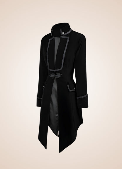 Black Steampunk Trench Coat UK
