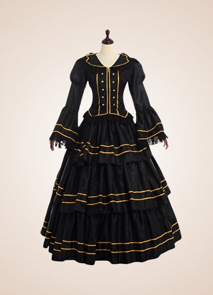 Black Steampunk Victorian Dress UK