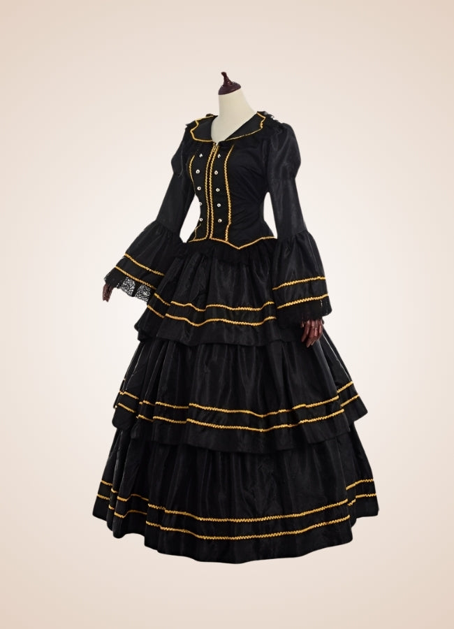 Black Steampunk Victorian Dress UK