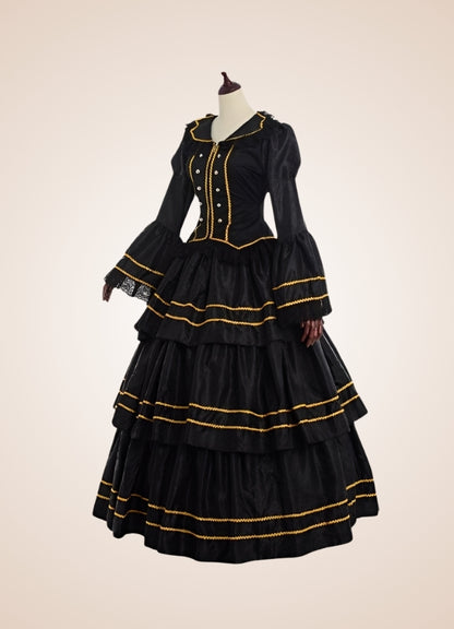 Black Steampunk Victorian Dress UK