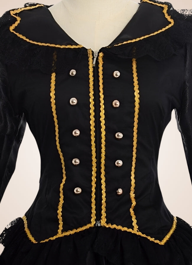 Black Steampunk Victorian Dress UK