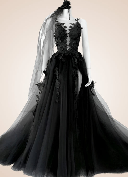Black Vintage Wedding Dress UK