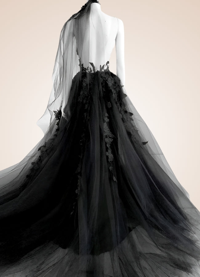 Black Vintage Wedding Dress UK