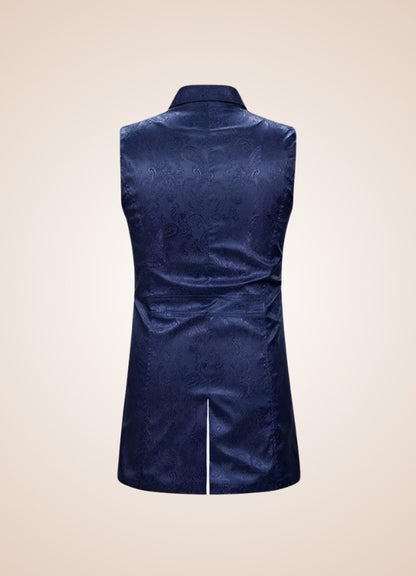 Blue Button Steampunk Vest UK