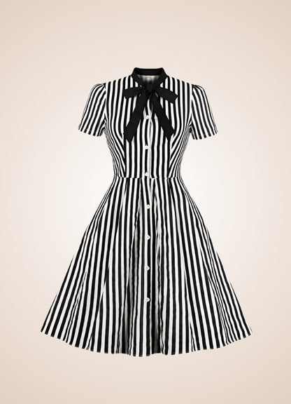 Bowknot Striped Steampunk Dress UK
