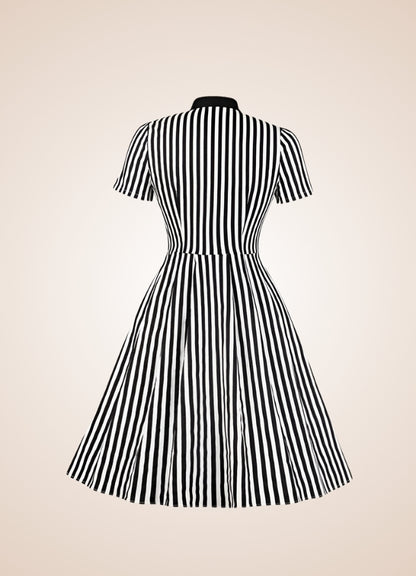 Bowknot Striped Steampunk Dress UK