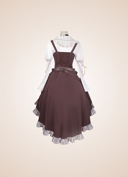 Brown Asymmetrical Steampunk Lolita Skirt UK