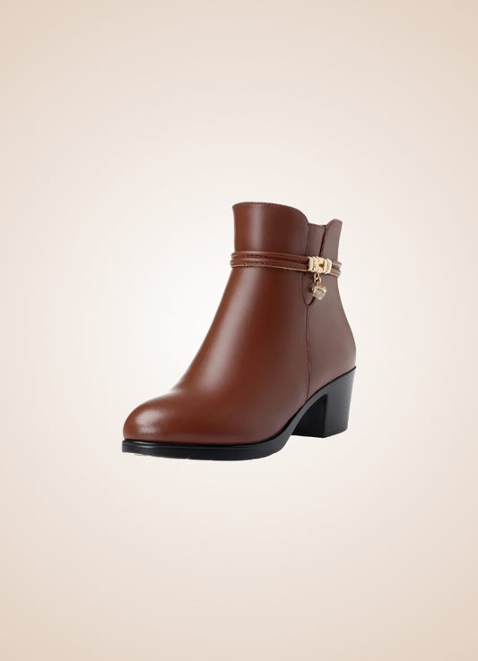 Brown Soft Leather Women's Ankle Boots UK