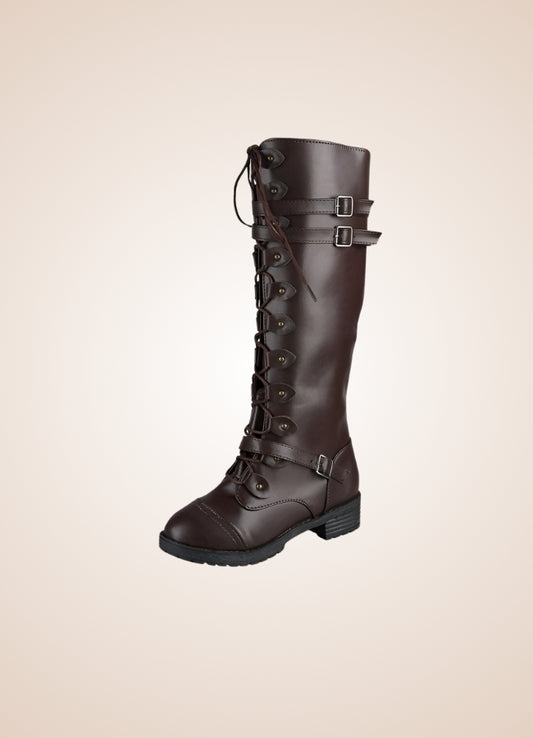 Brown Steampunk Buckles Boots UK