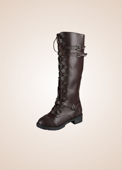 Brown Steampunk Buckles Boots UK