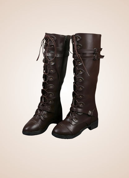 Brown Steampunk Buckles Boots UK