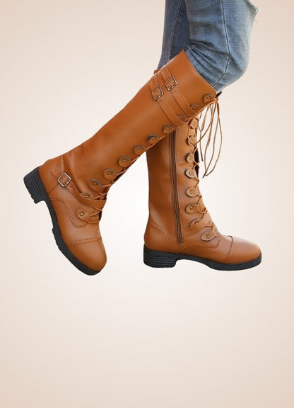 Brown Steampunk Buckles Boots UK