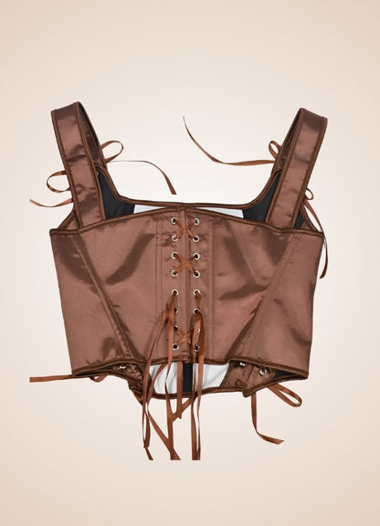 Brown Steampunk Medieval Lace Corset UK