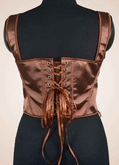 Brown Steampunk Medieval Lace Corset UK