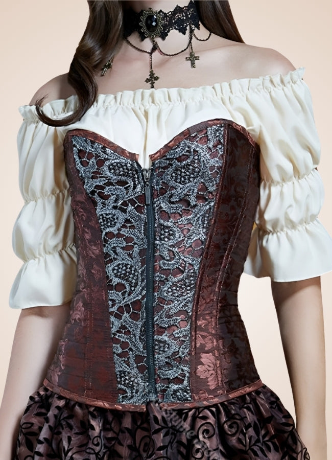 Brown Vintage Steampunk Bustier UK
