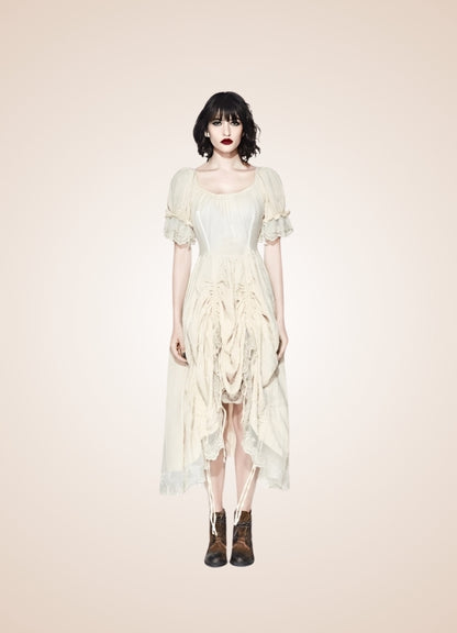 Creamy White Steampunk Dress UK