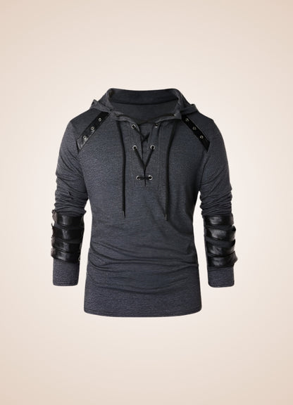 Dark Gray Steampunk Hooded Sweatshirt UK