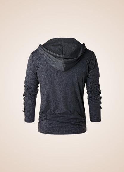 Dark Gray Steampunk Hooded Sweatshirt UK