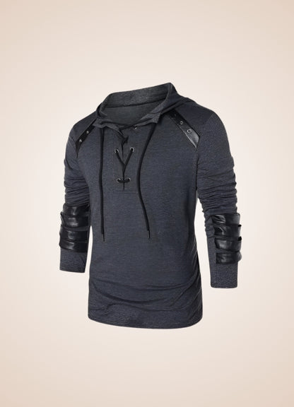 Dark Gray Steampunk Hooded Sweatshirt UK