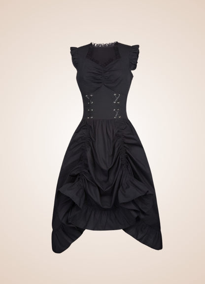 Elegant V Neck Steampunk Dress UK