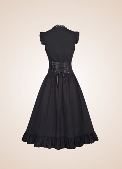 Elegant V Neck Steampunk Dress UK