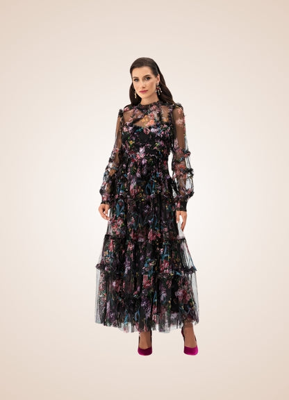 Floral Lace Steampunk Dress UK