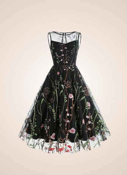 Floral Mesh Steampunk Dress UK