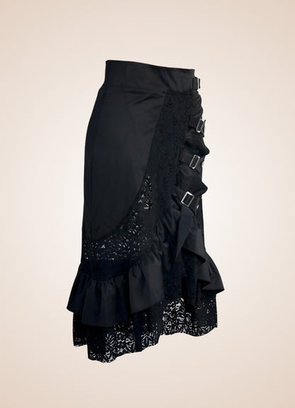 Front Buckle Steampunk Skirt UK