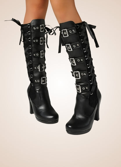Gothic Belt Buckle Boots UK
