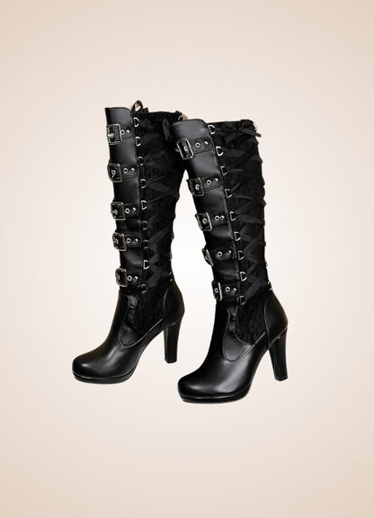 Gothic Belt Buckle Boots UK