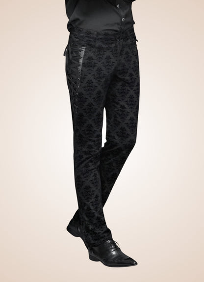 Gothic Black Baroque Pattern Pants UK