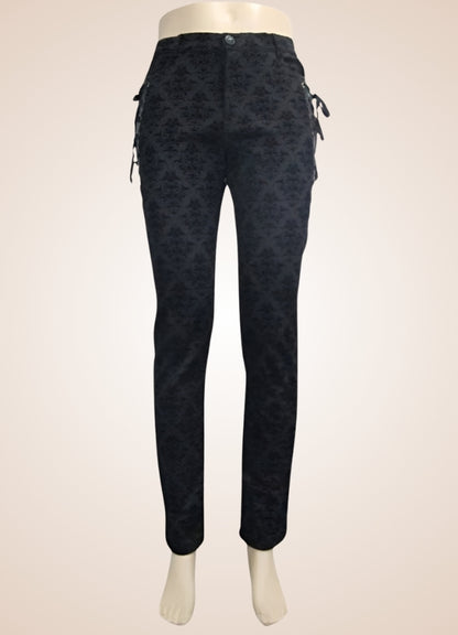 Gothic Black Baroque Pattern Pants UK