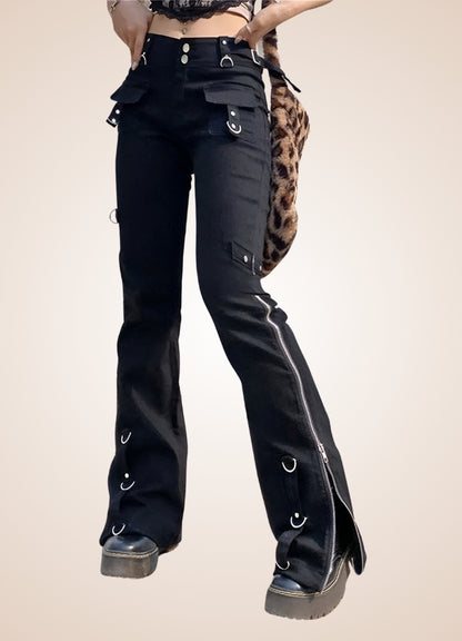 Gothic Emo Zipper Pants UK