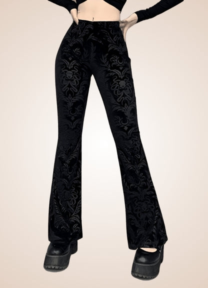 Gothic High Waist Jacquard Pants UK
