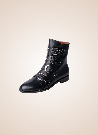 Gothic Leather Ankle Boots UK