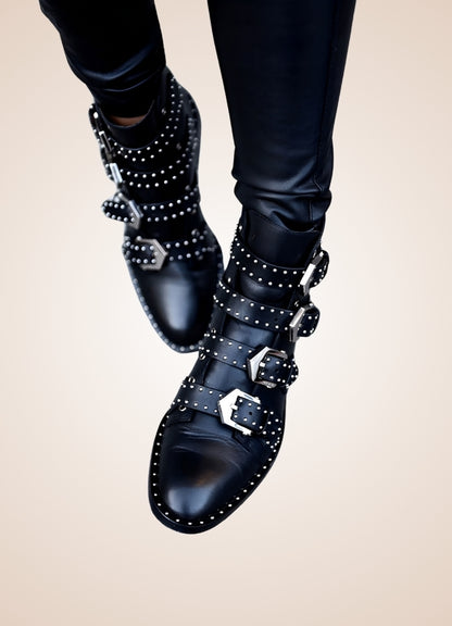 Gothic Leather Ankle Boots UK