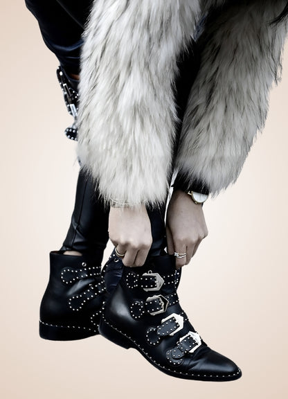 Gothic Leather Ankle Boots UK