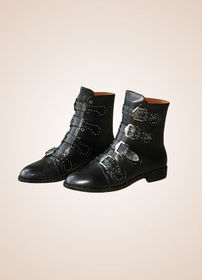 Gothic Leather Ankle Boots UK