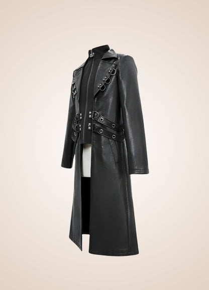 Gothic Leather Trench Coat UK