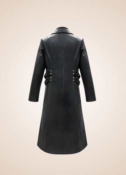 Gothic Leather Trench Coat UK