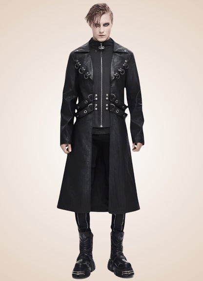 Gothic Leather Trench Coat UK