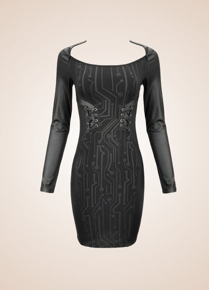 Gothic Long Sleeve Mini Dress UK