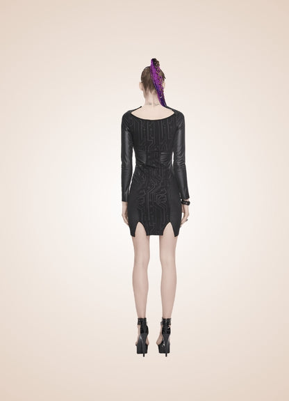Gothic Long Sleeve Mini Dress UK