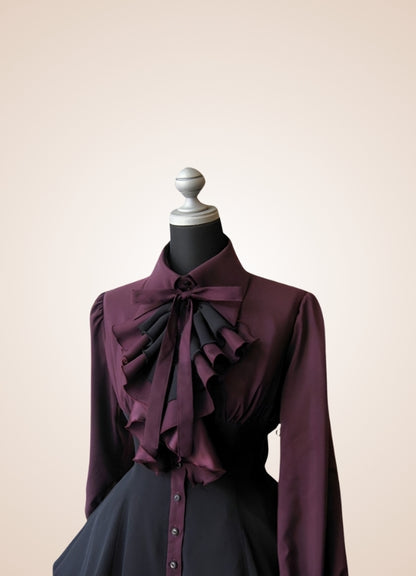 Gothic Medieval Burgundy Dress UK