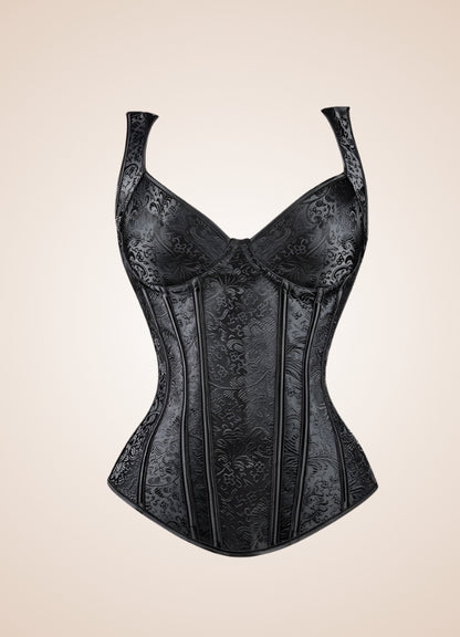 Gothic Paisley Pattern Strapped Corset UK