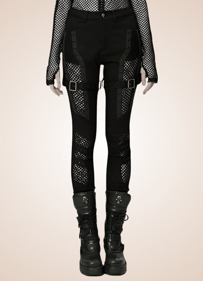 Gothic Punk Hollow Mesh Pants UK