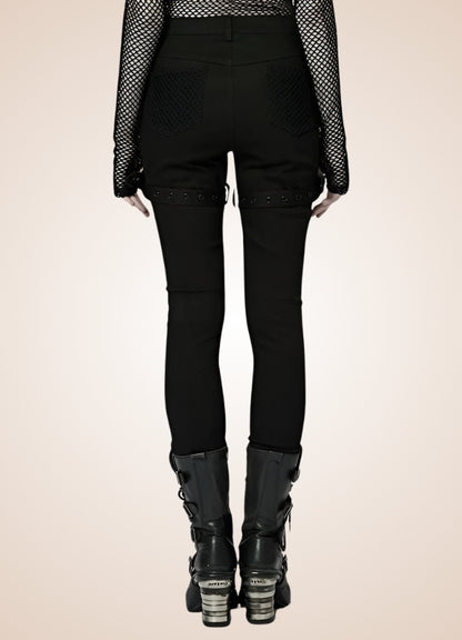 Gothic Punk Hollow Mesh Pants UK