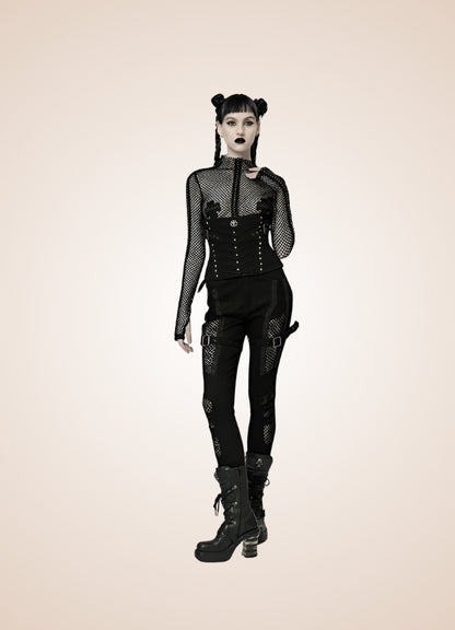 Gothic Punk Hollow Mesh Pants UK